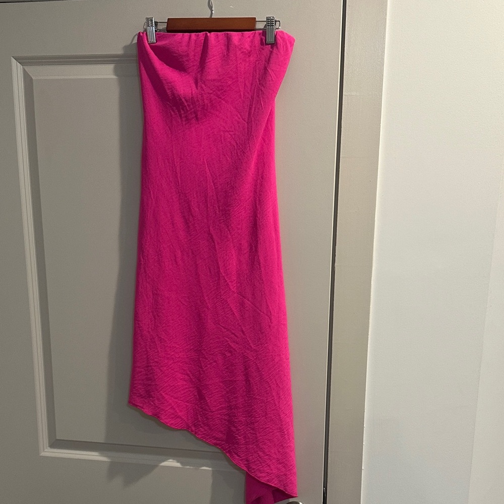 See You Monday Hot Pink Asymmetrical Dress